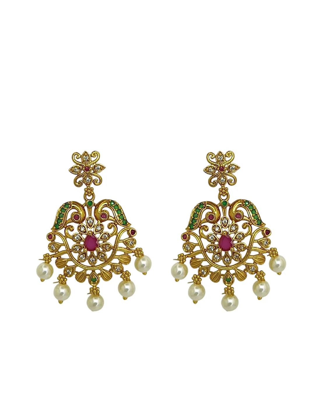 Gold-Plated Meenakaris Jewellery Set