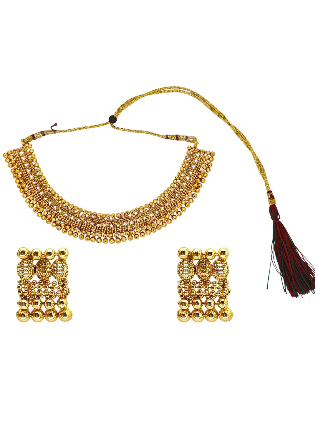 Gold-Plated Necklace and Earrings