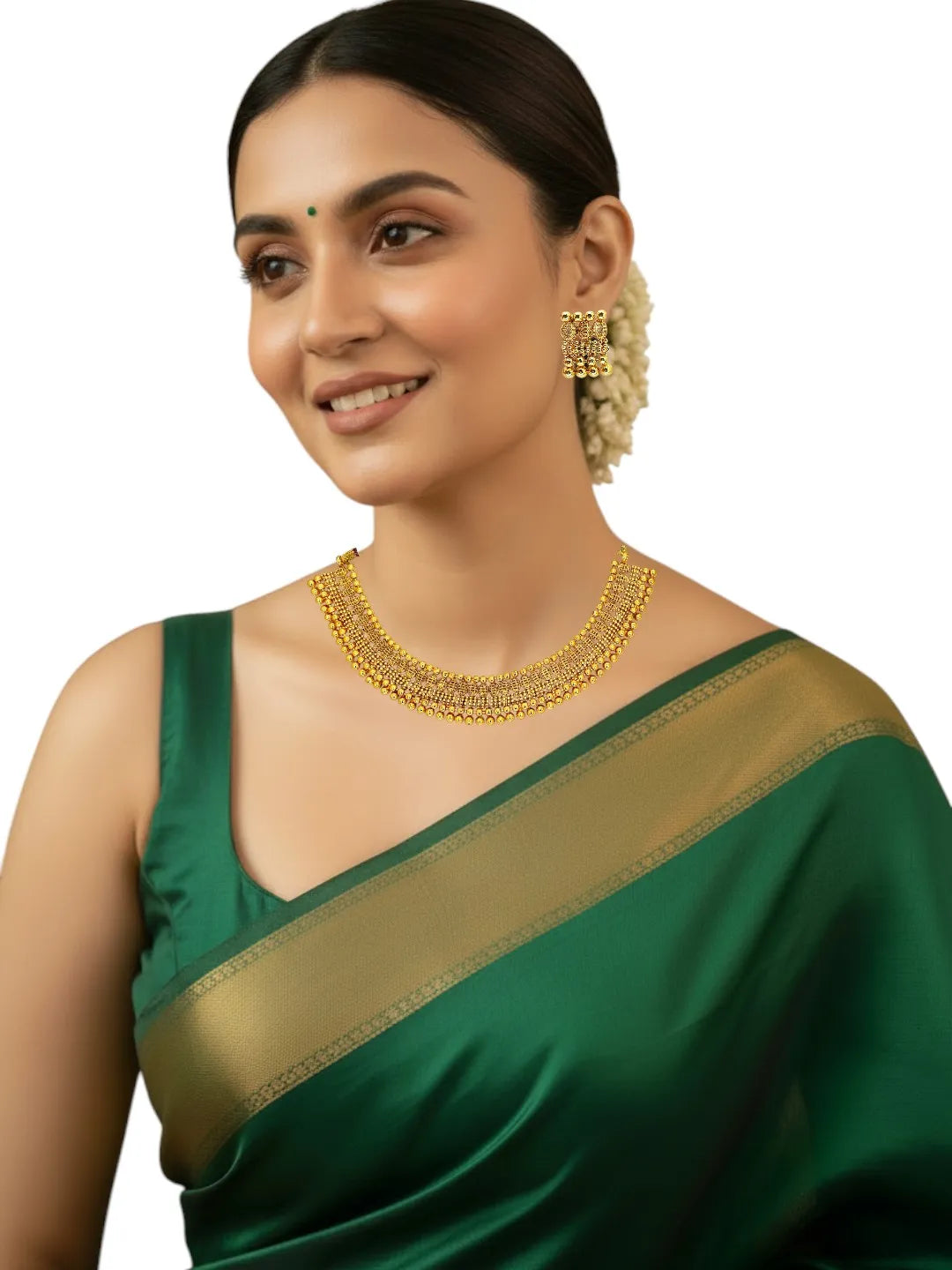 Gold-Plated Necklace and Earrings