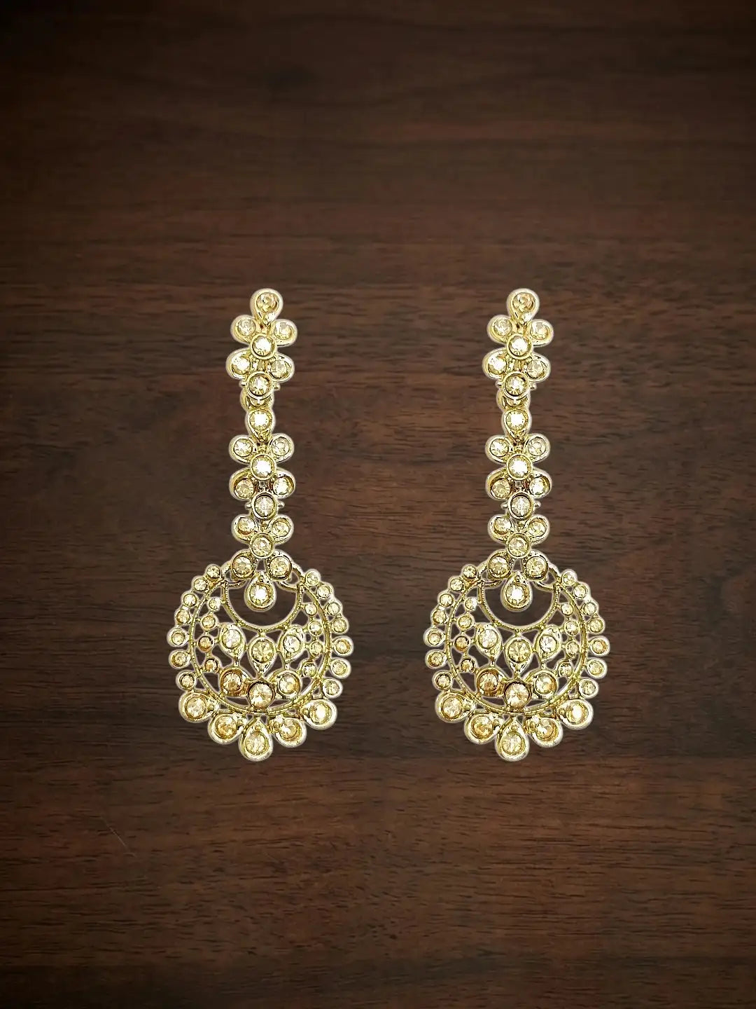 Antique Gold Plated Champagne CZ Necklace Set