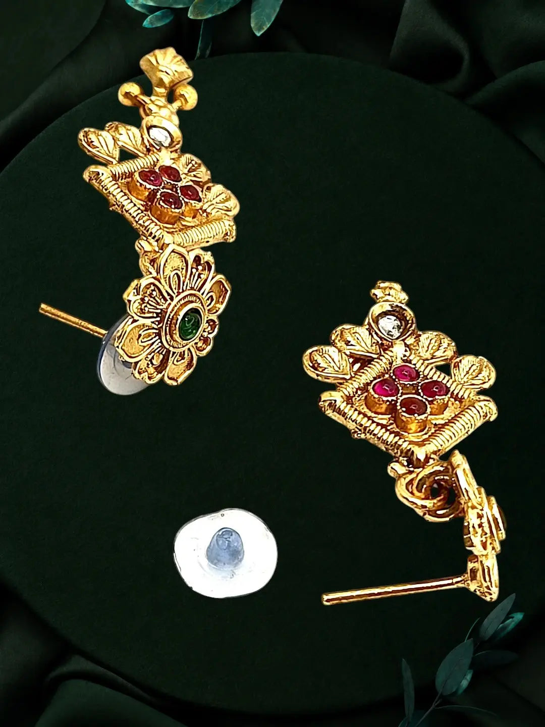 Gold Plated Green Heritage Necklace Set