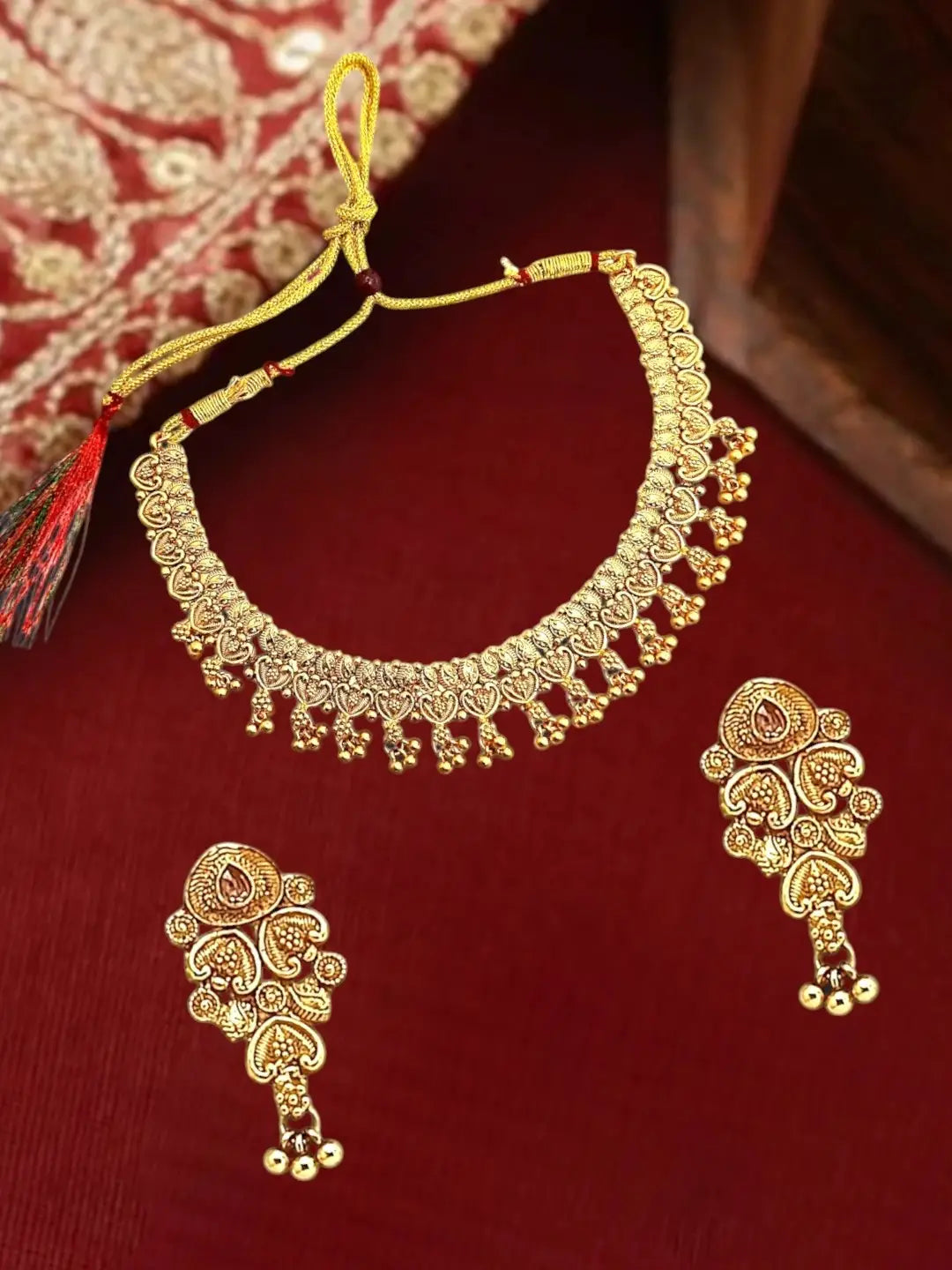Gold Plated Filigree Necklace Set