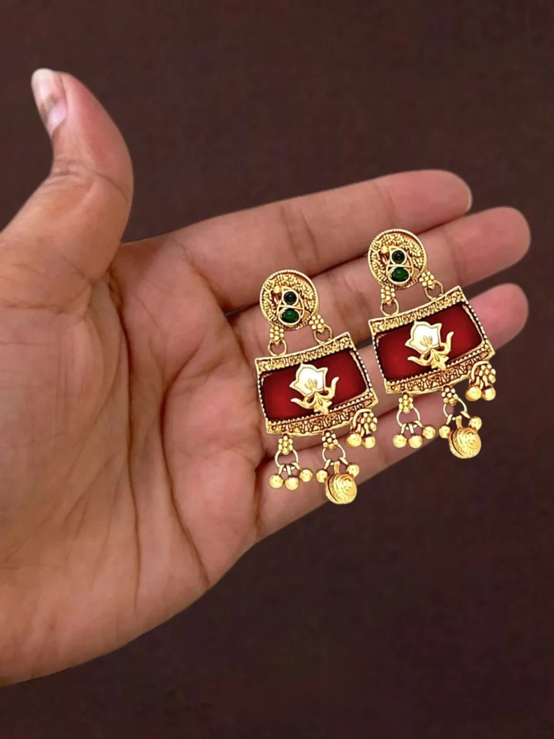 Matte Gold Plated Peacock Heritage Necklace Set For Women and Girl