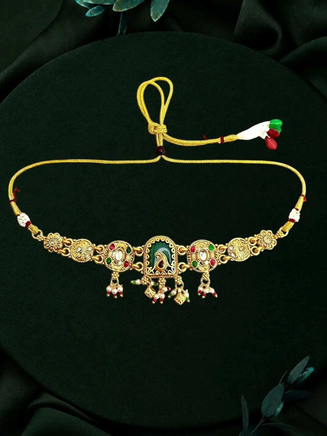 Gold Plated Bird Motif Heritage Choker Set