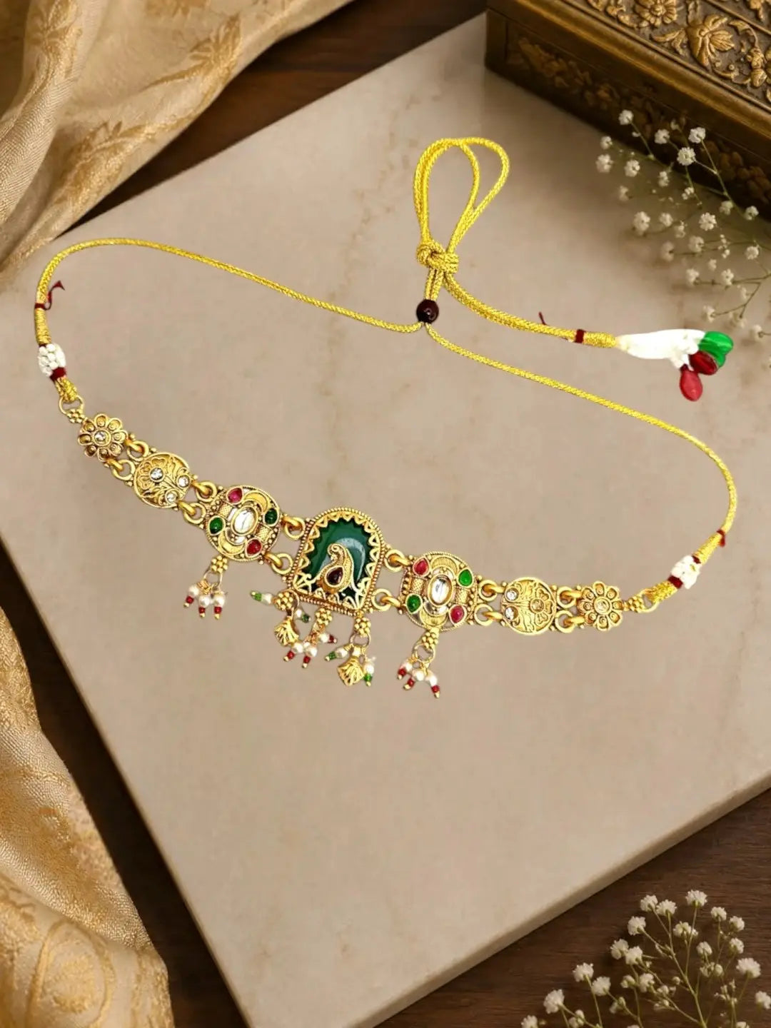 Gold Plated Bird Motif Heritage Choker Set