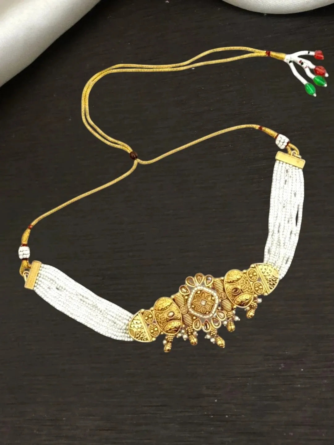Gold Plated Elegant Beaded Choker Set