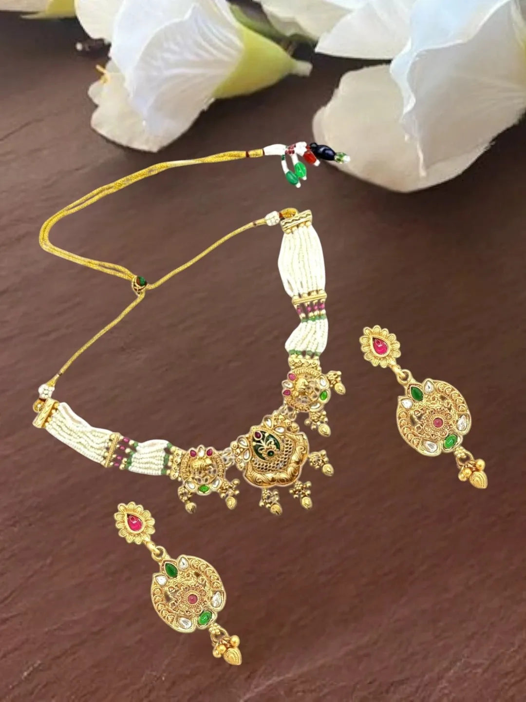 Ornate Elephant Heritage Bridal Choker Set