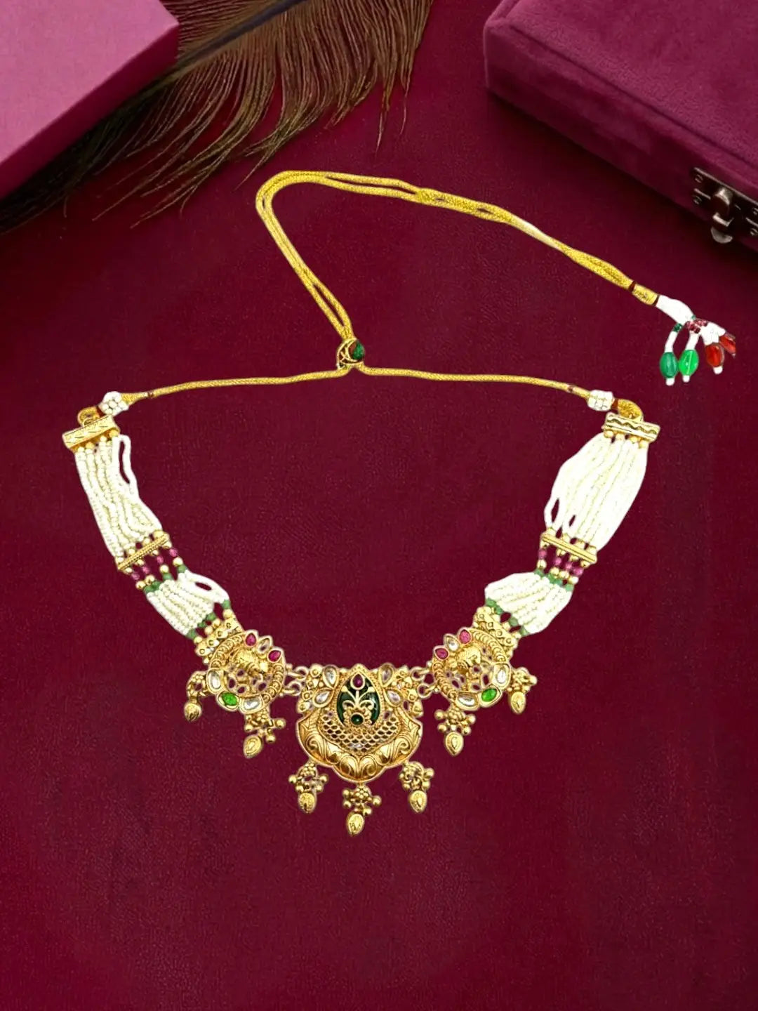 Ornate Elephant Heritage Bridal Choker Set