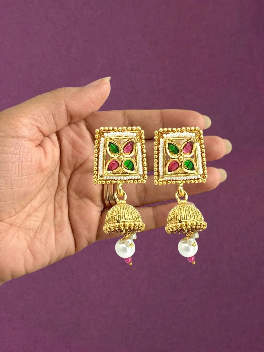 Gold Plated Kundan Rajasthani Choker Necklace Set