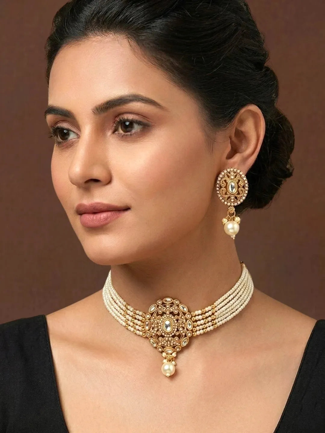 Kundan Multistrand Beaded Choker Set