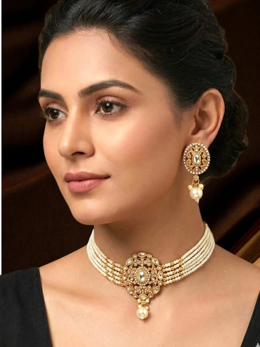 Kundan Multistrand Beaded Choker Set