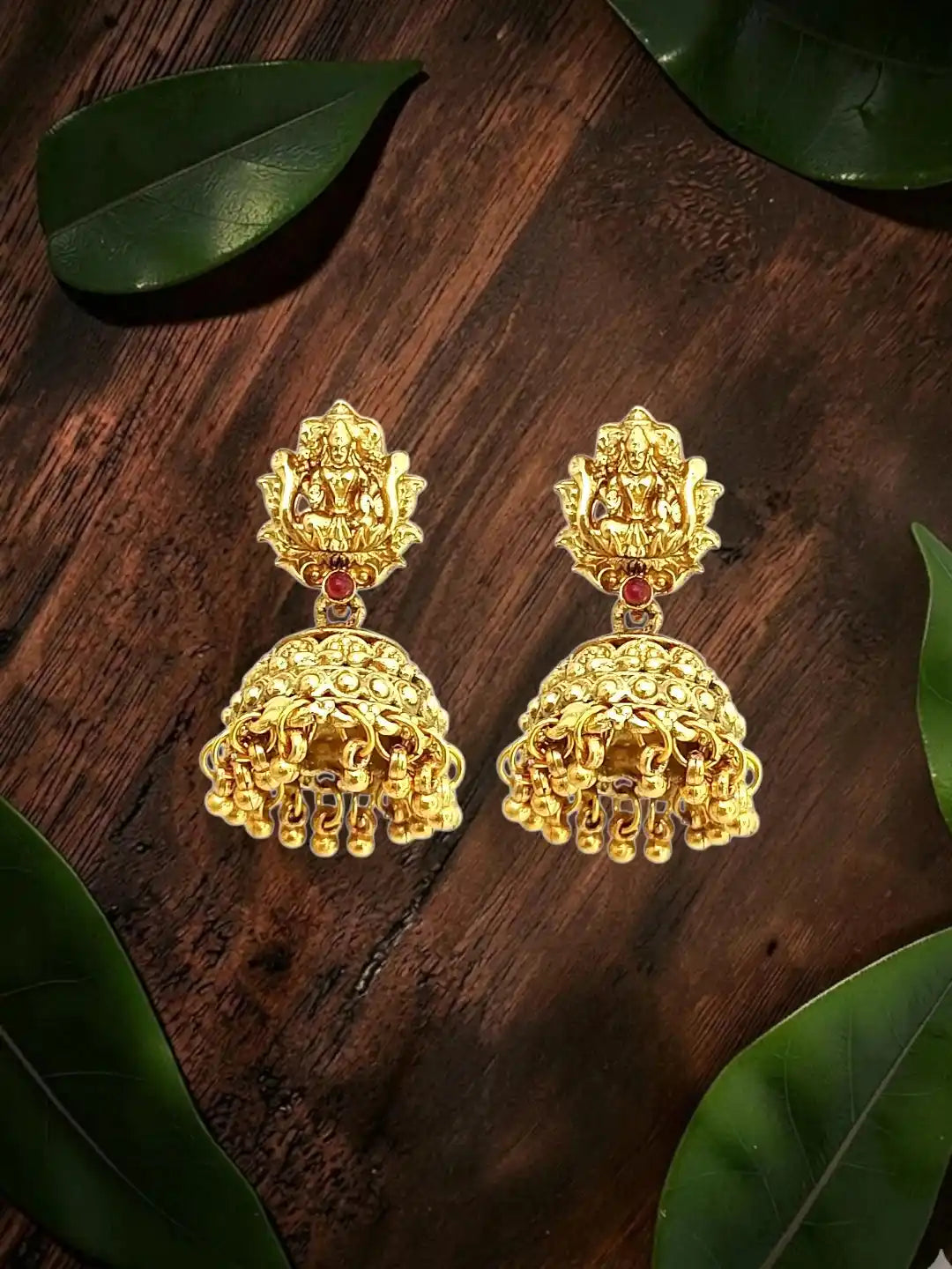 Gold Plated Temple Long Necklace Set
