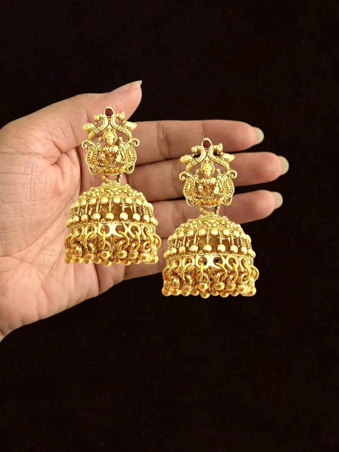 Gold Plated Temple Style Long Necklace Set