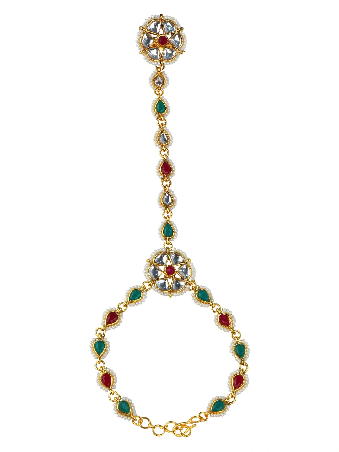 Kundan Beads Haathphool Bracelet