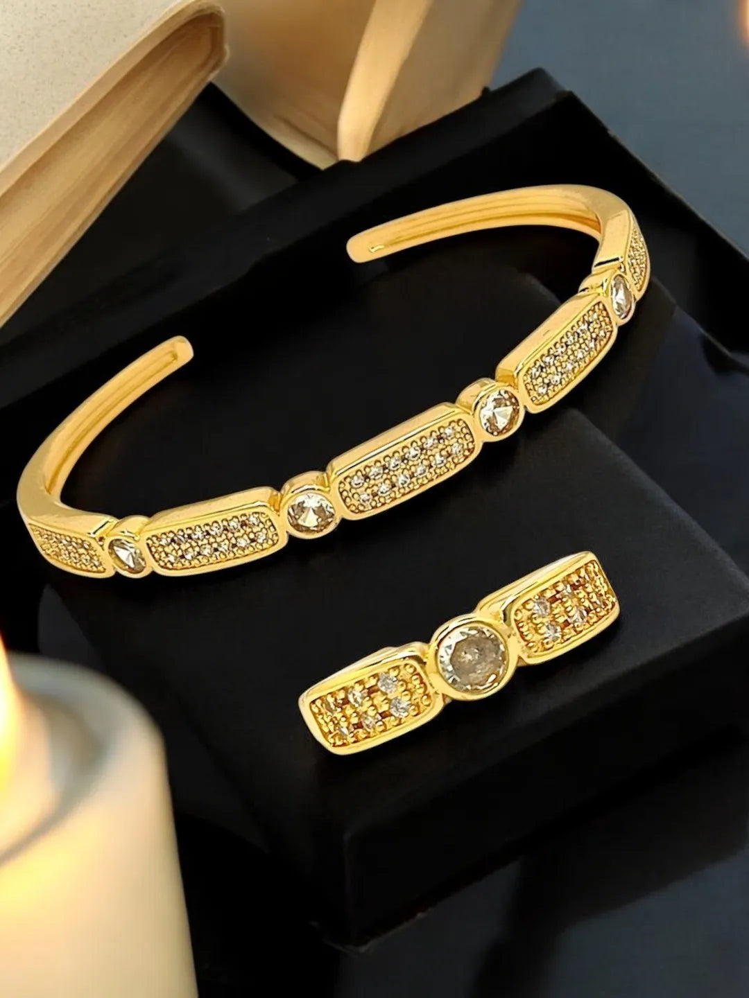 Women Golden Stone Studded Bracelet