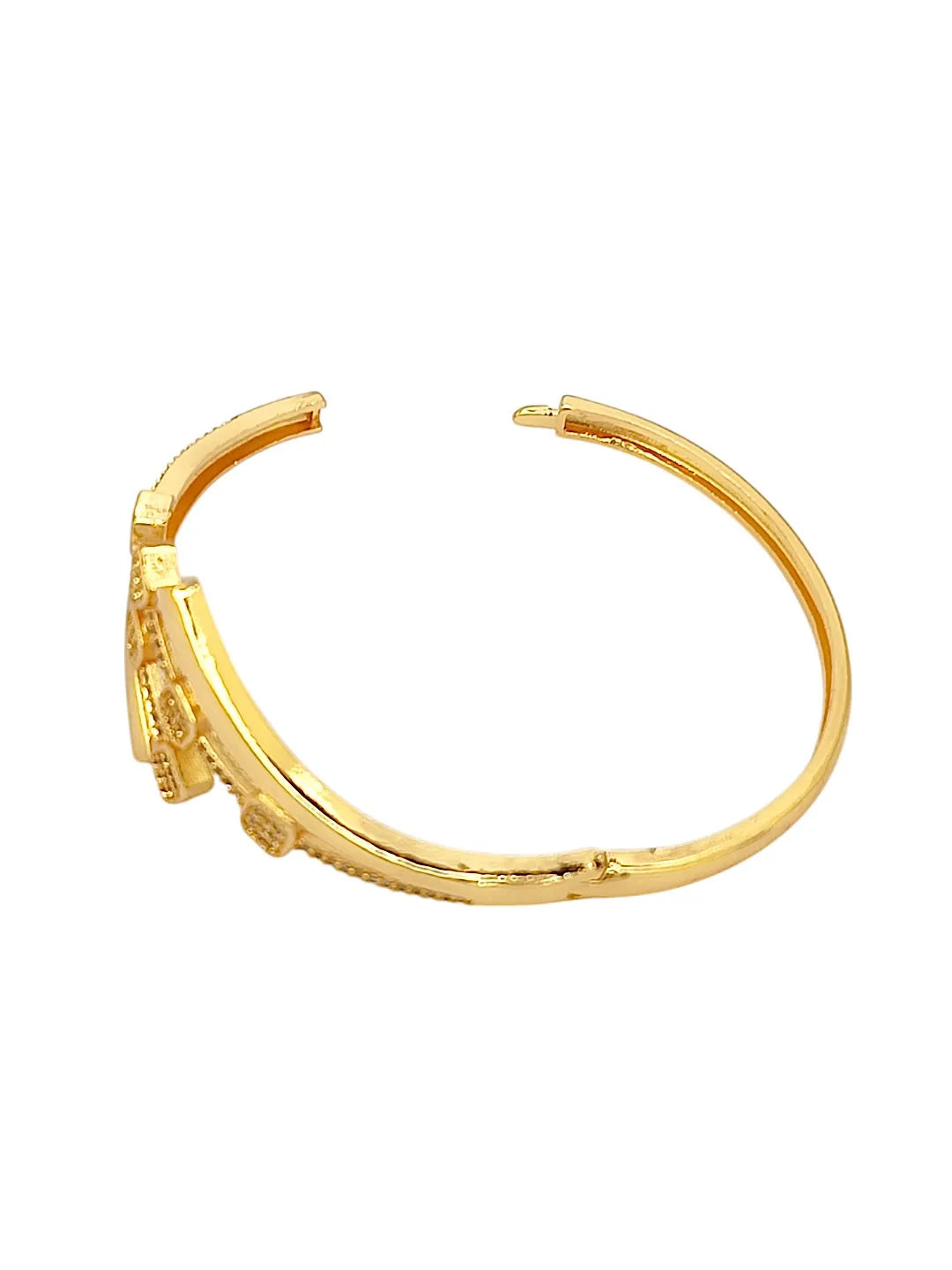 Women Cubic Zirconia Gold Plated Kada Bracelet