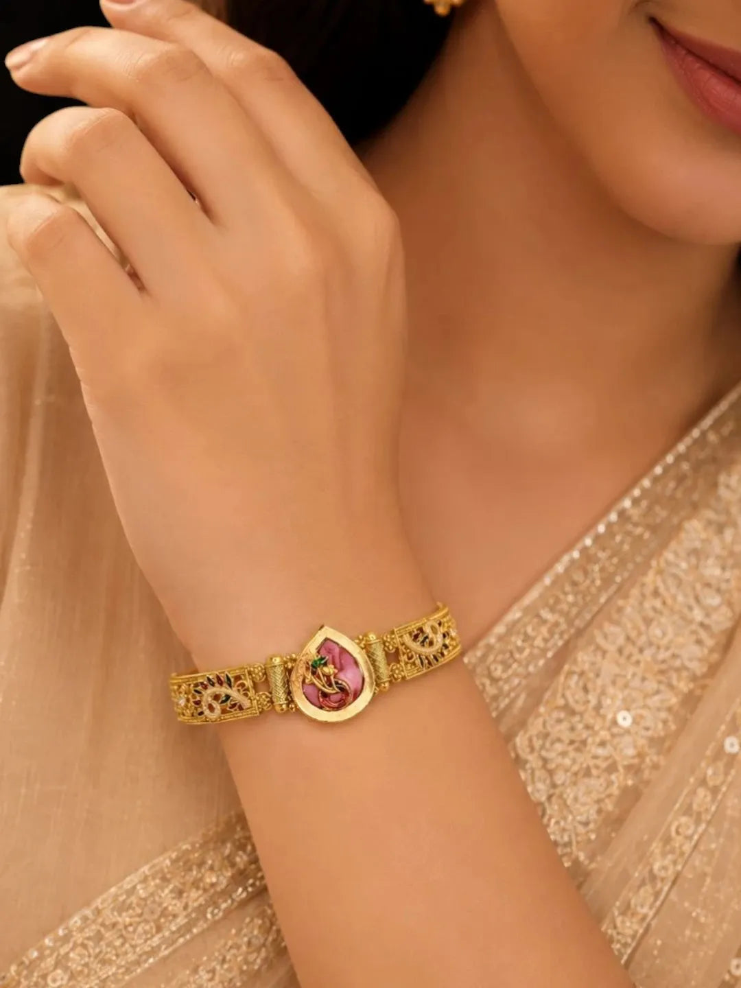 Gold Plated Heritage Design Adjustable Bracelet