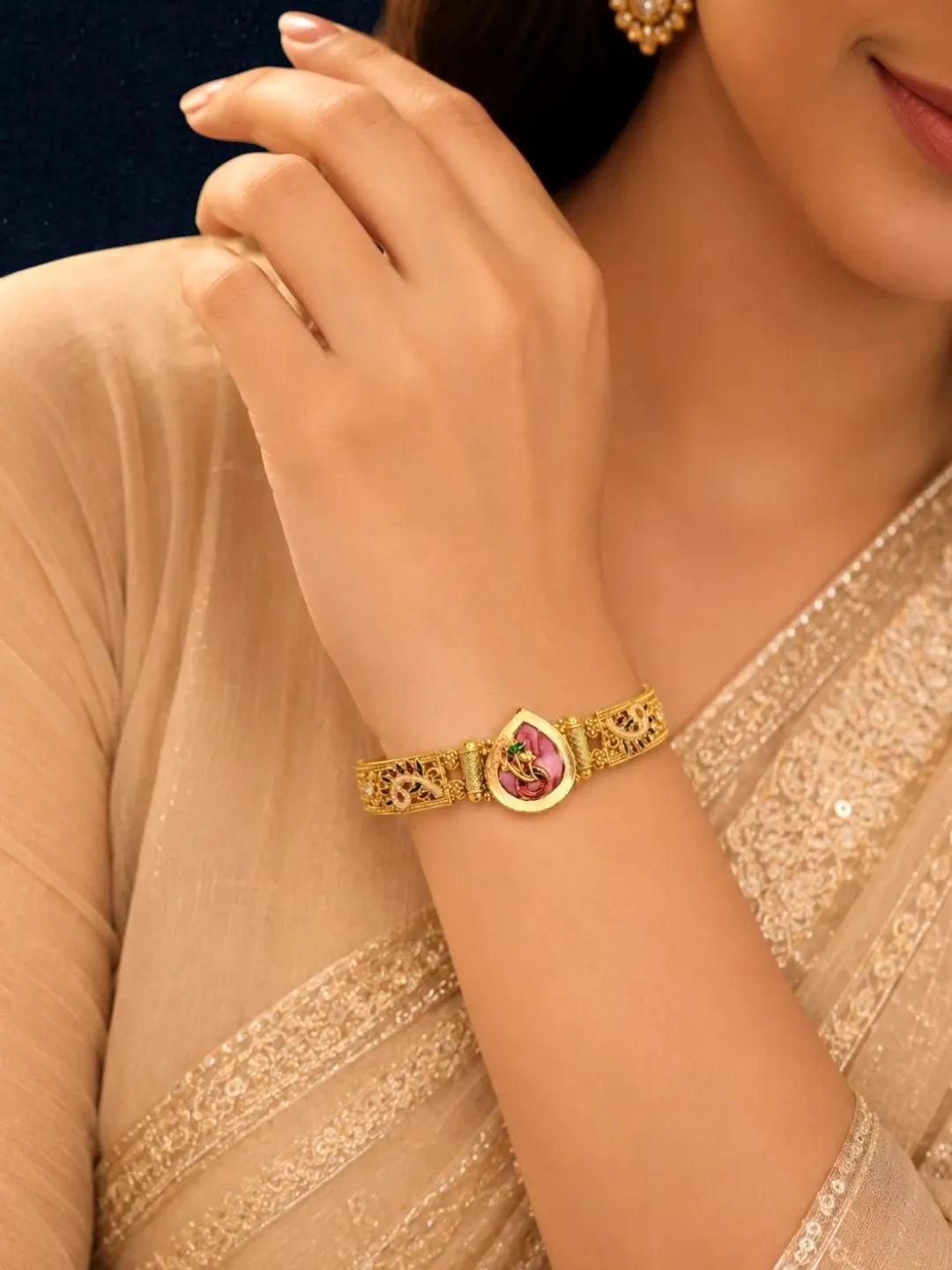 Gold Plated Heritage Design Adjustable Bracelet