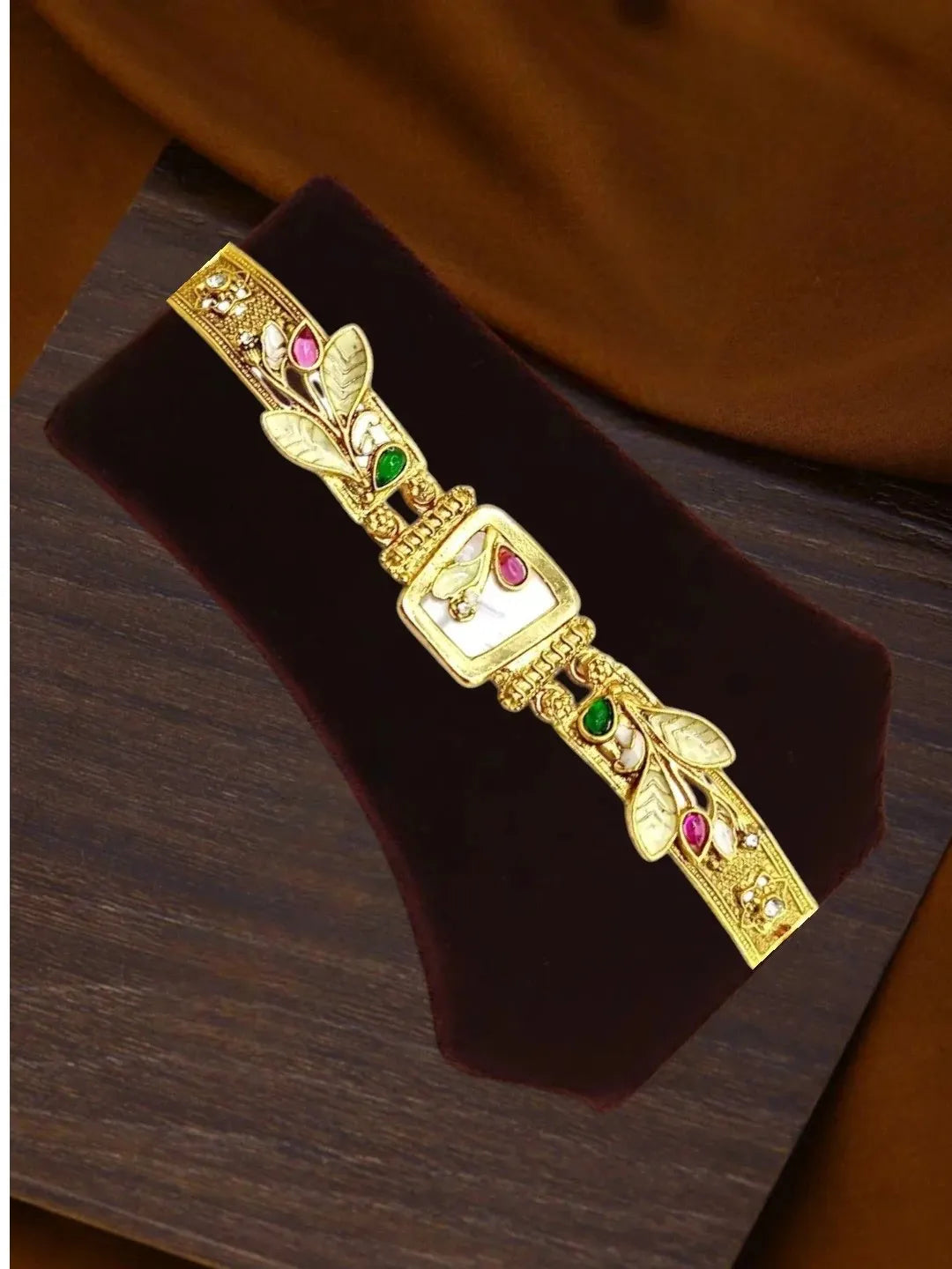 Gold Plated Floral Heritage Design Adjustable Bracelet