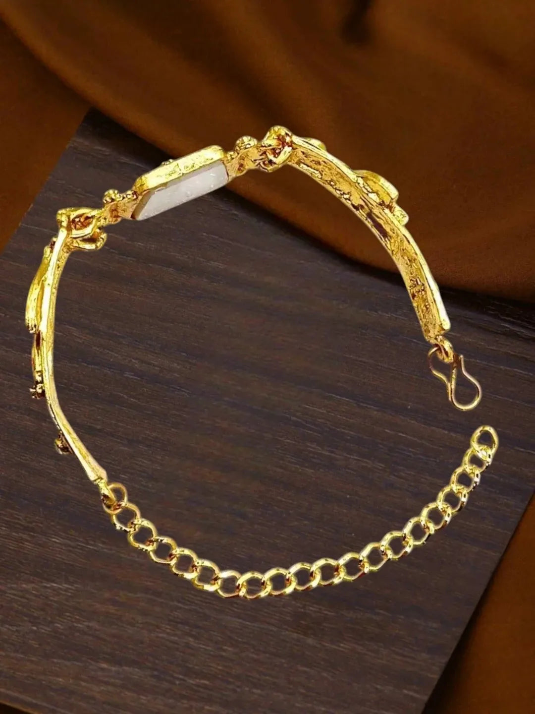 Gold Plated Floral Heritage Design Adjustable Bracelet