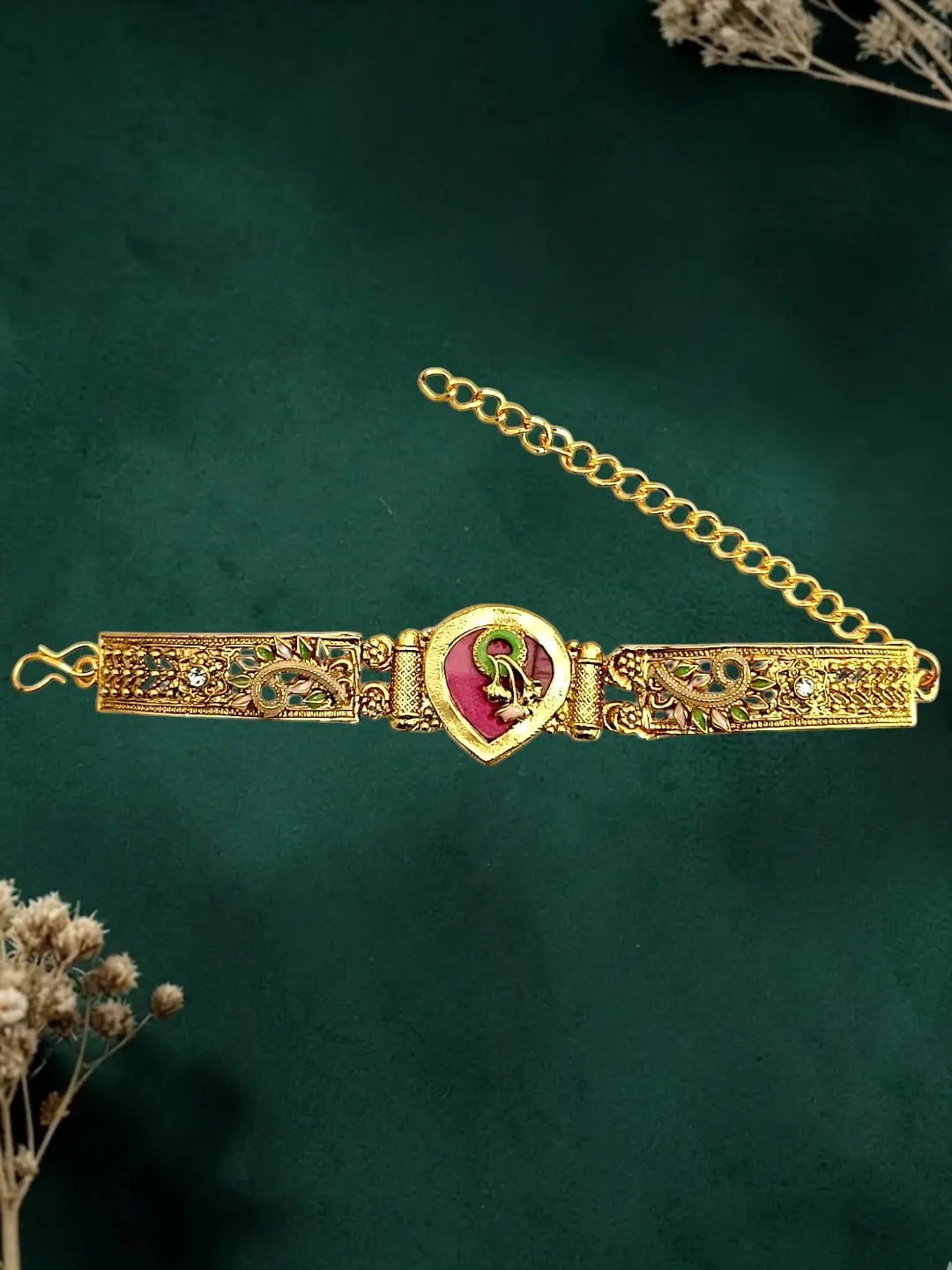 Gold Plated Heritage Drop Design Adjustable Bracelet