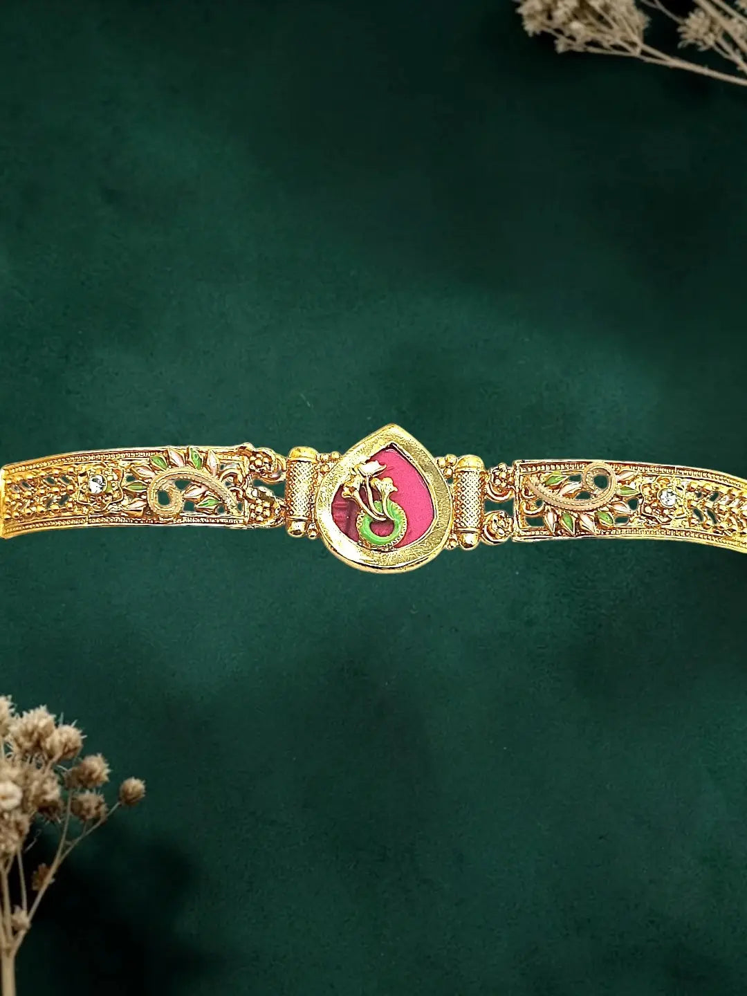 Gold Plated Heritage Drop Design Adjustable Bracelet