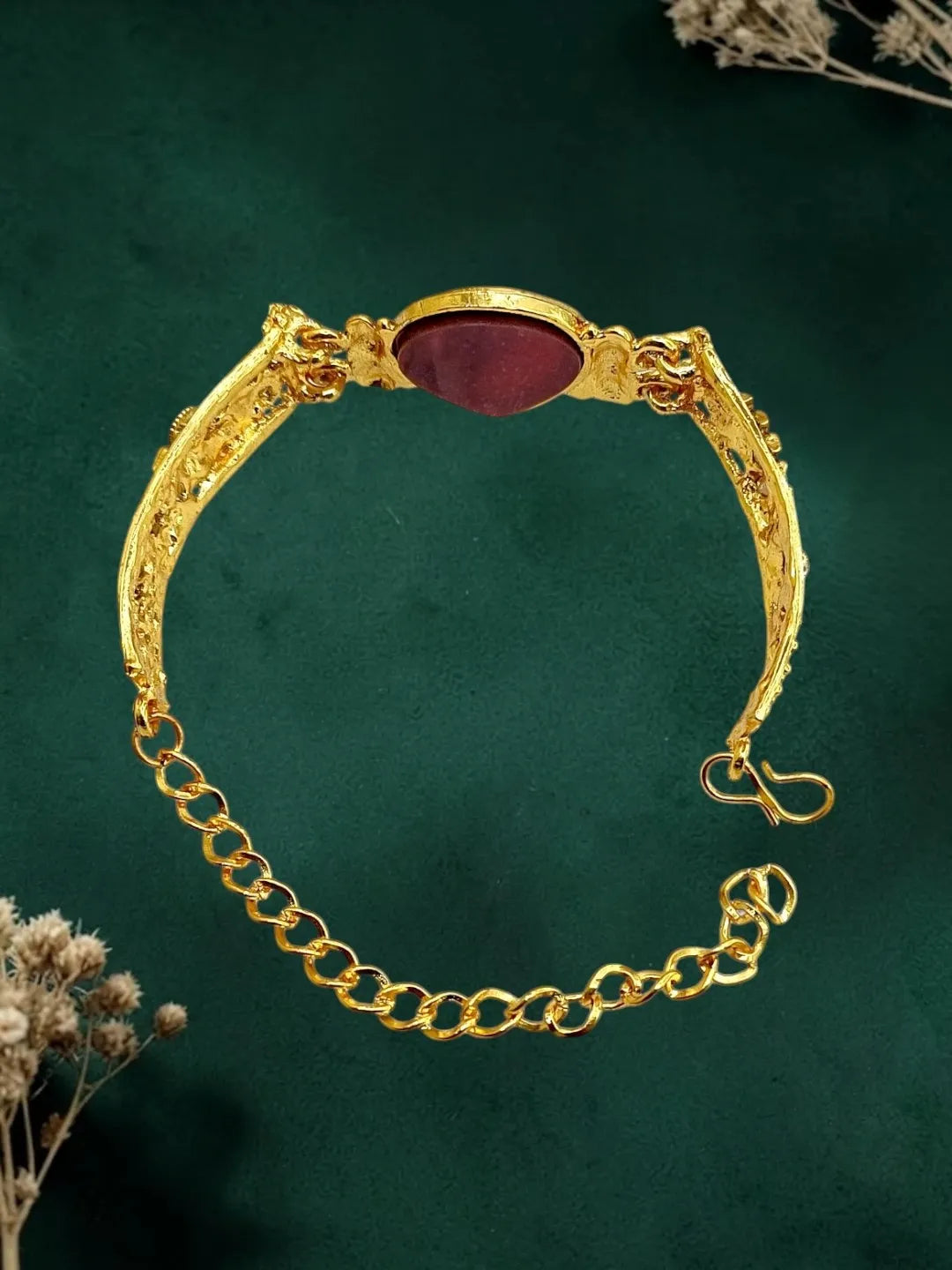 Gold Plated Heritage Drop Design Adjustable Bracelet