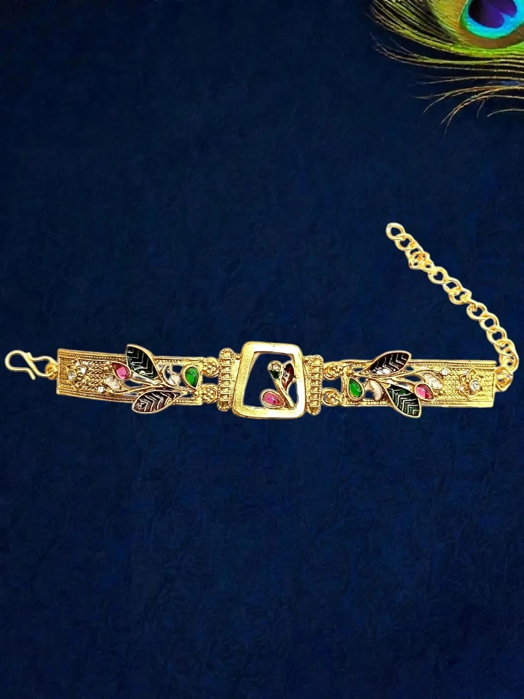 Gold Plated Heritage Rajwadi Adjustable Bracelet