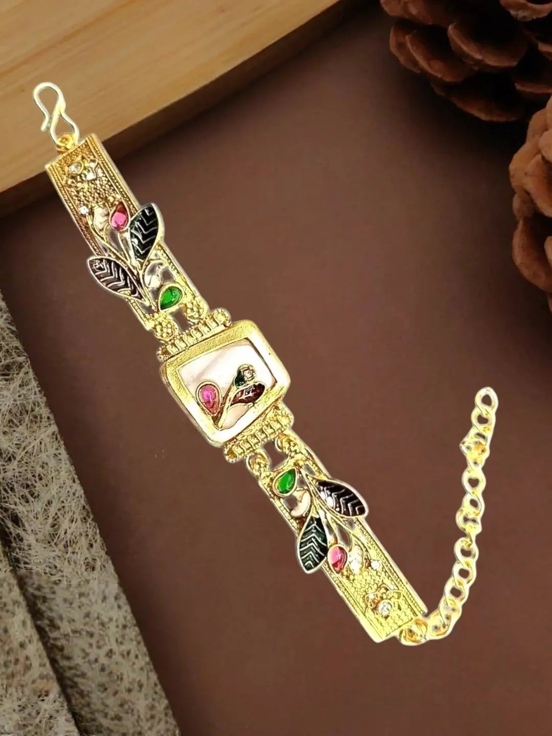Gold Plated Heritage Rajwadi Adjustable Bracelet