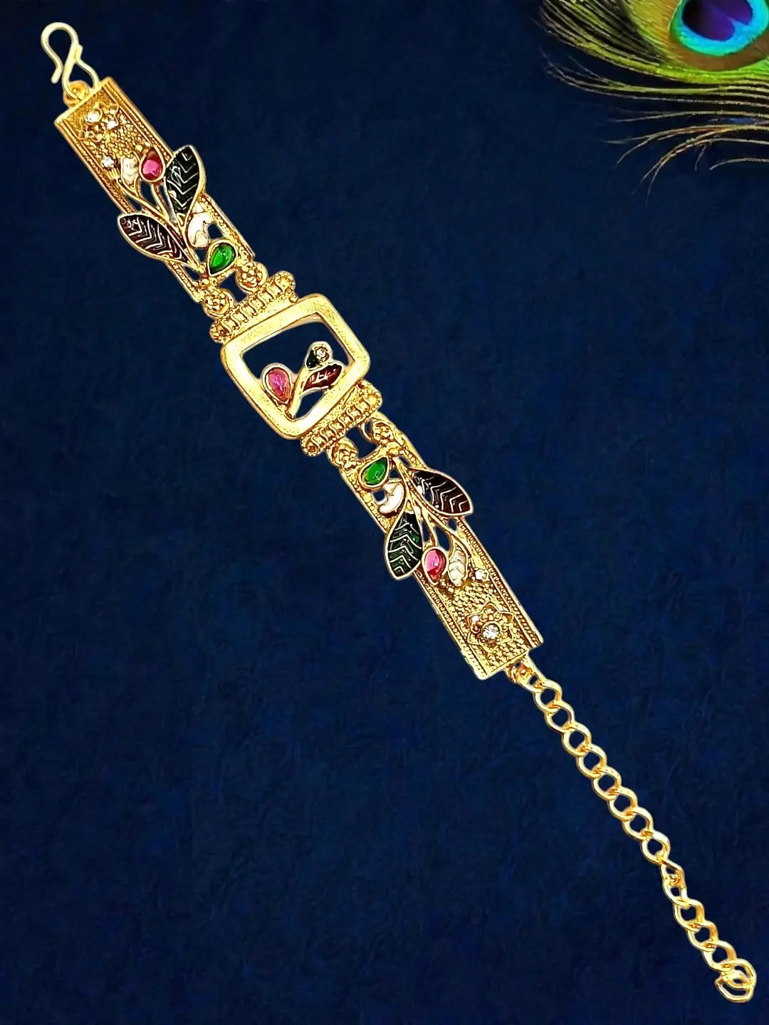 Gold Plated Heritage Rajwadi Adjustable Bracelet