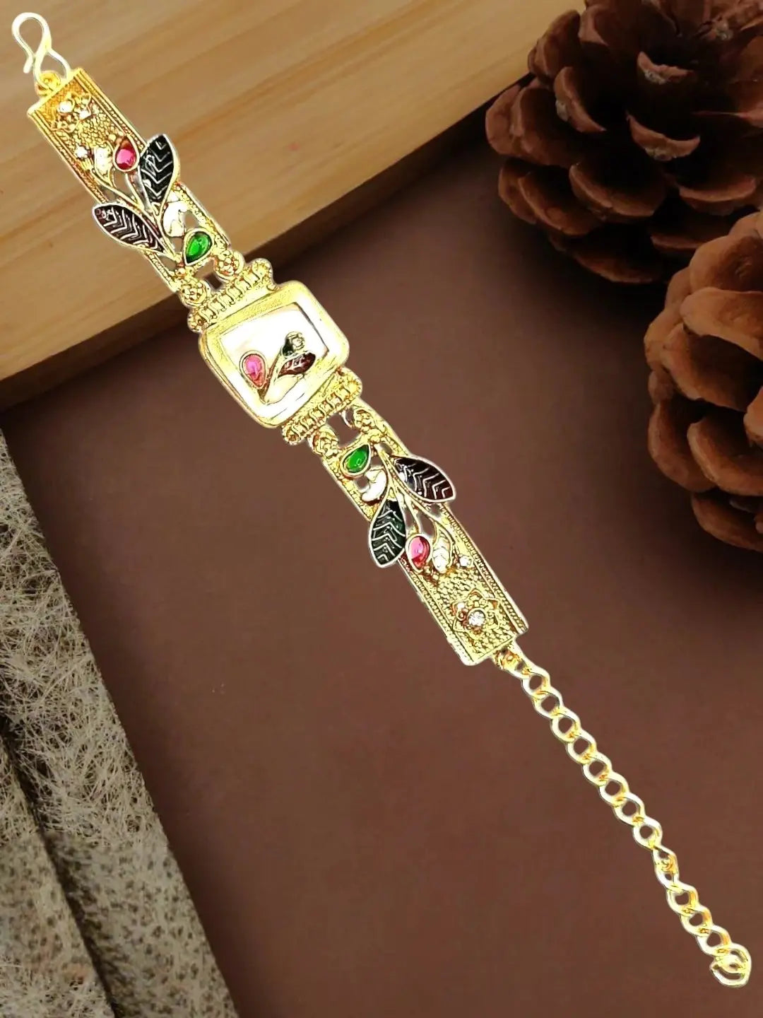 Gold Plated Heritage Rajwadi Adjustable Bracelet