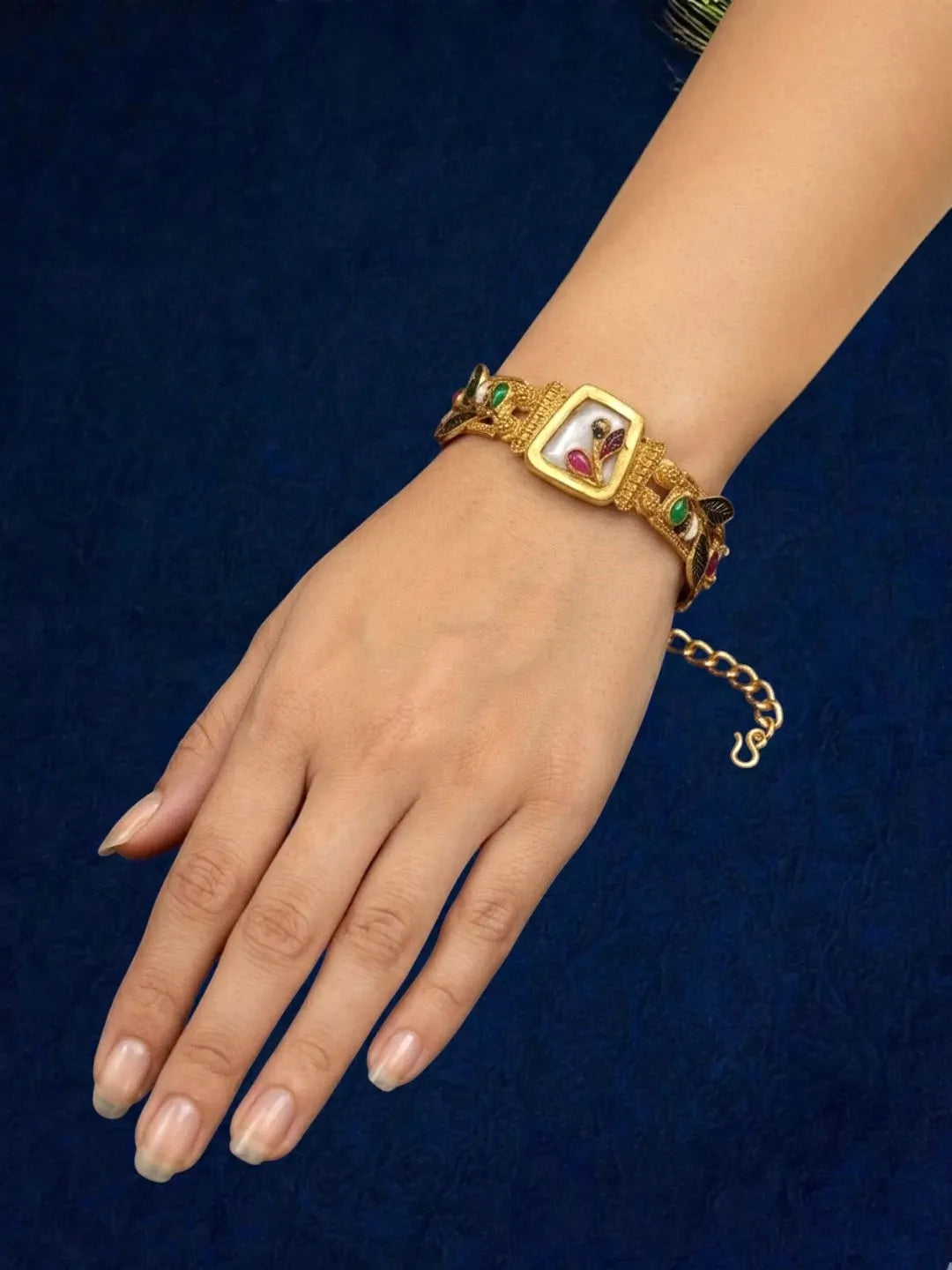 Gold Plated Heritage Rajwadi Adjustable Bracelet