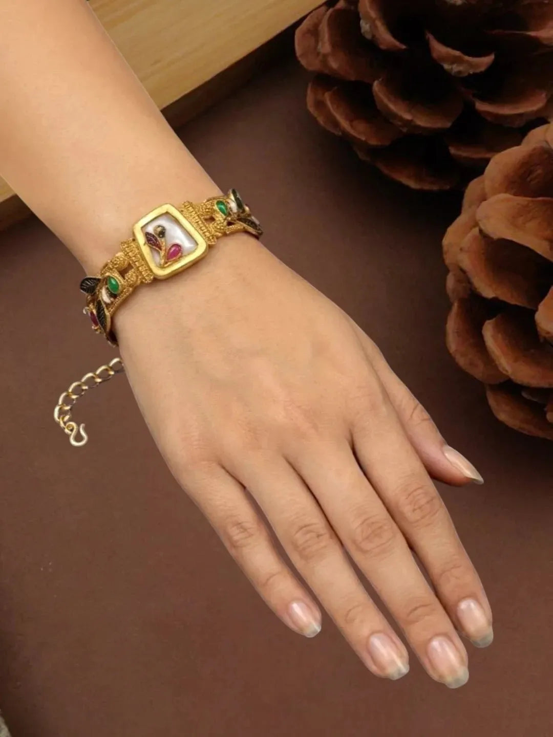 Gold Plated Heritage Rajwadi Adjustable Bracelet