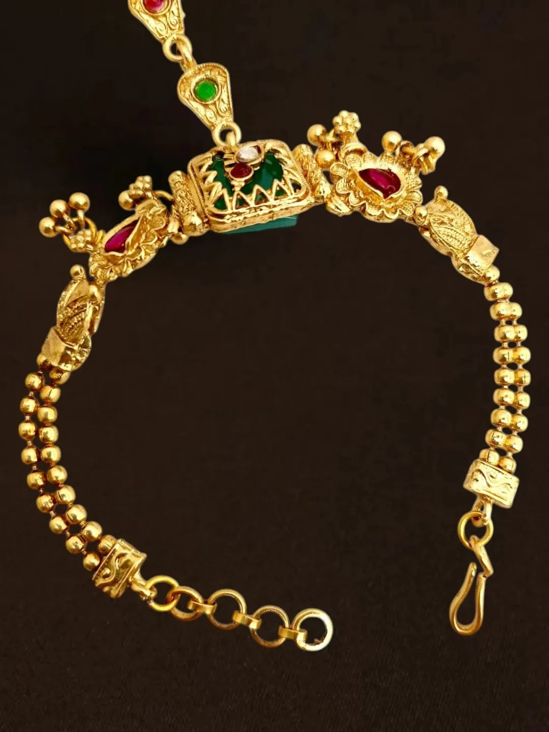 Gold-Plated Ethnic Heritage Ring Bracelet Women