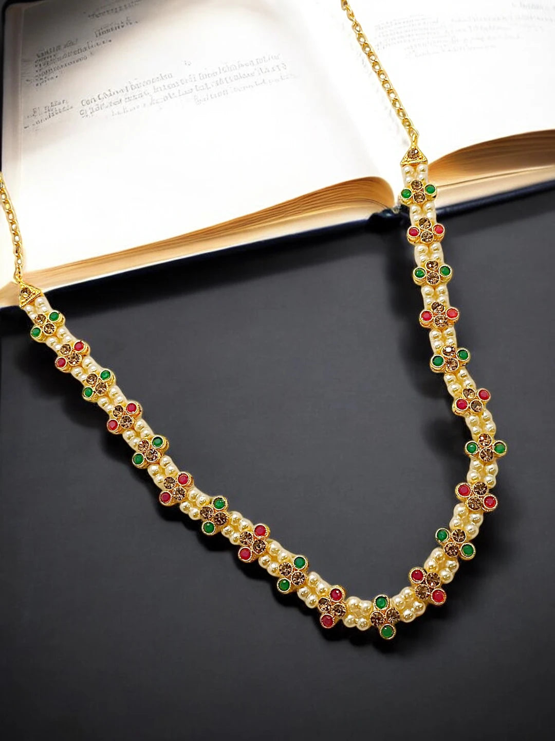 Double Line Pearl Cz Gold Plated Waist Belly Belt