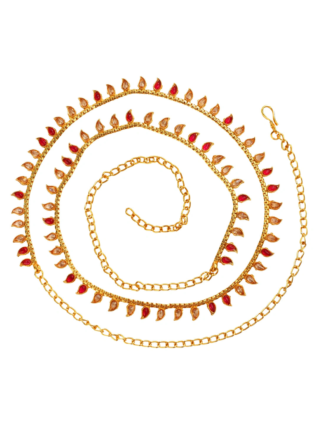 Copper Gold Plated Leaf Design Waist Belt