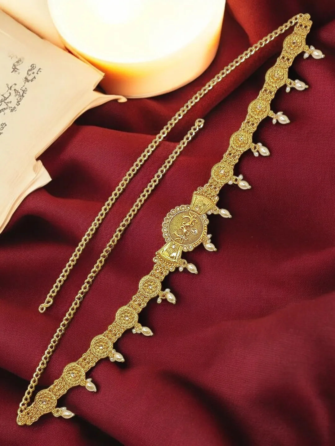 Golden with Hanging Beads Waist Chain