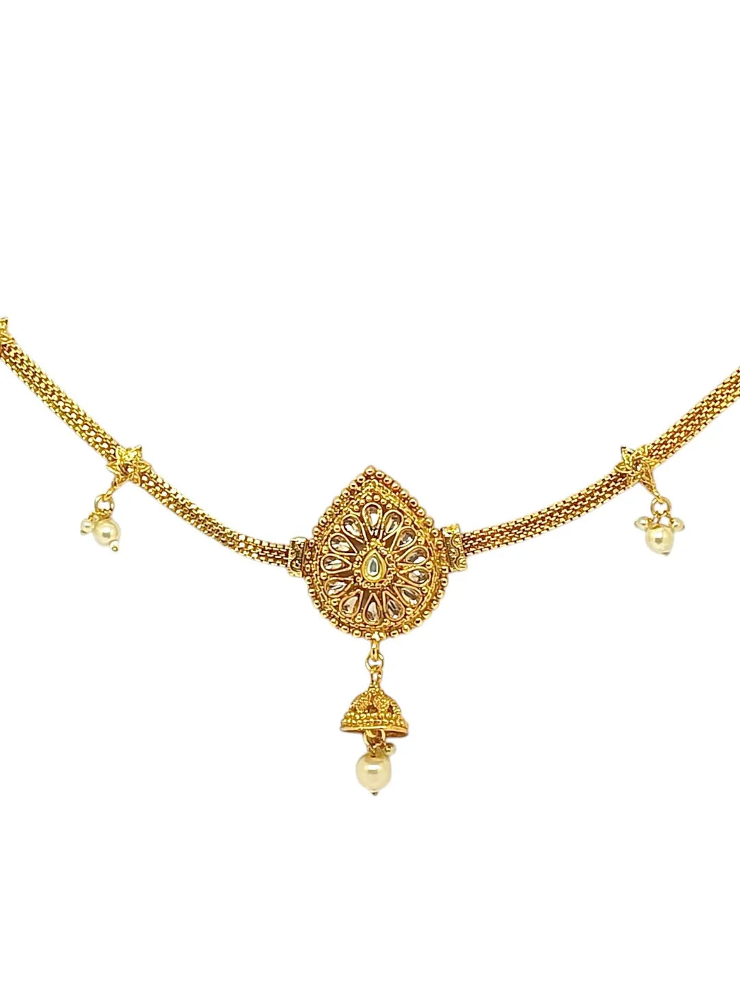 Kundan Studded Drop Shaped Waist Chain