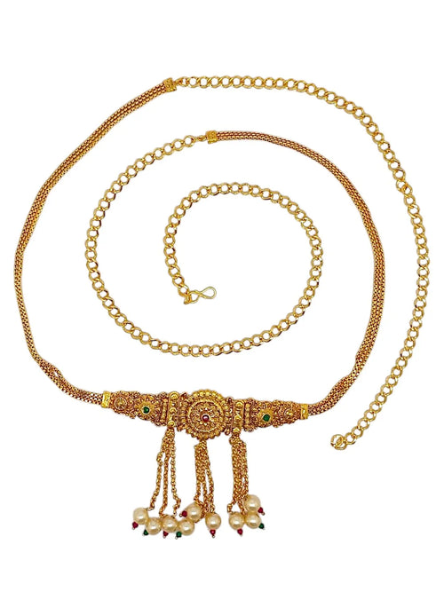 Artificial Stones Studded Waist Chain Saree Accessories