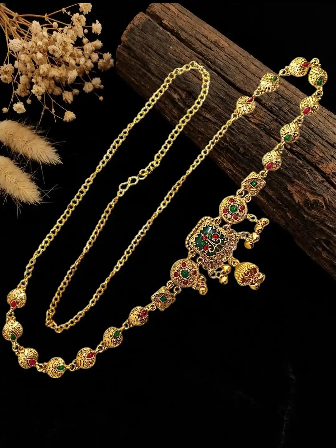 Gold Plated Heritage Enamel Waist Chain Kamarbandh