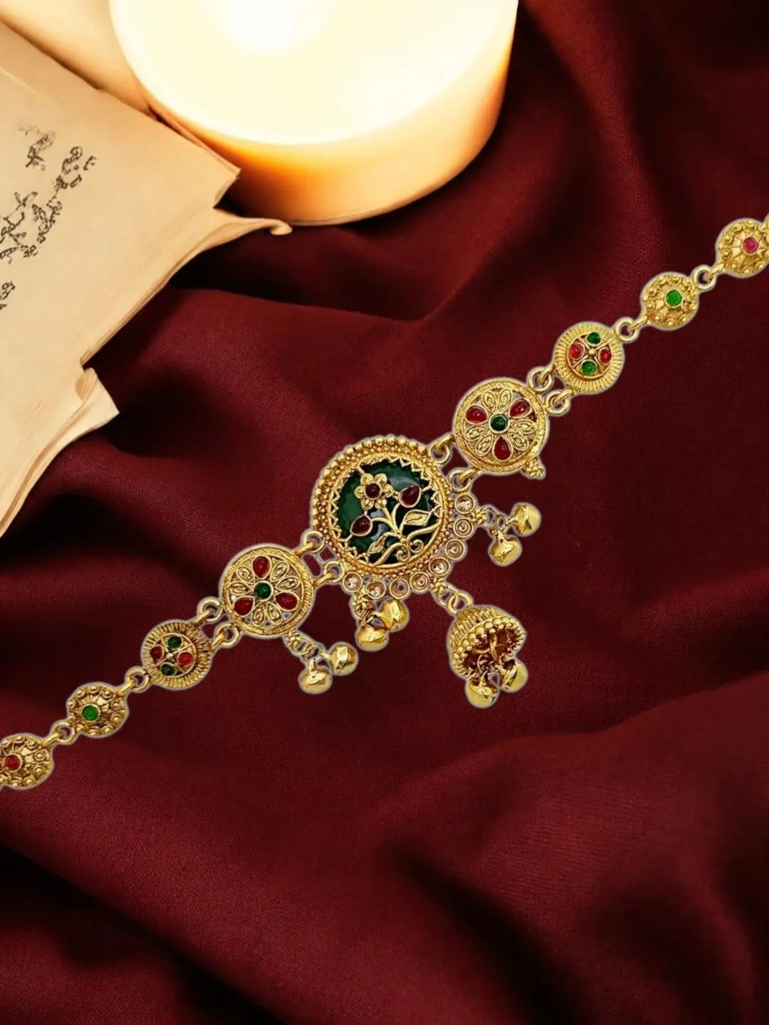 Gold Plated Heritage Meenakari Waist Chain Kamarbandh