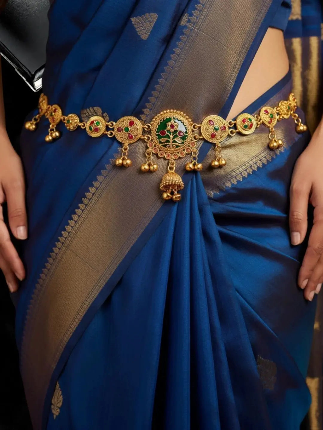 Gold Plated Heritage Meenakari Waist Chain Kamarbandh