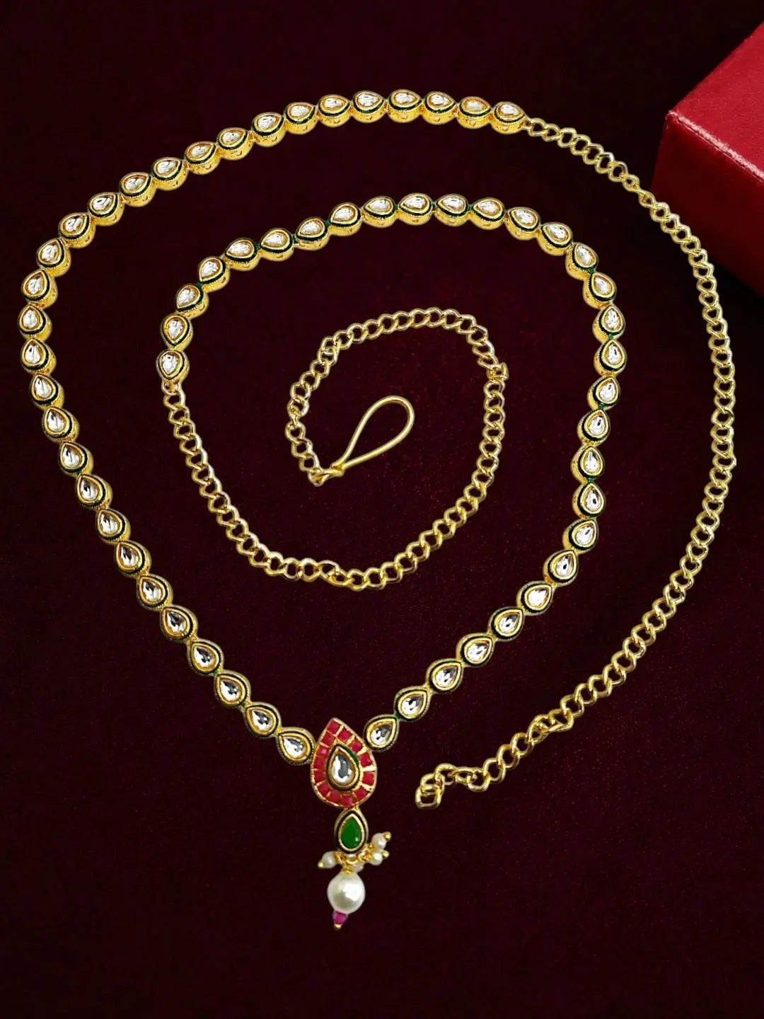 Gold Plated Kundan Embellished Waist Chain Kamarbandh