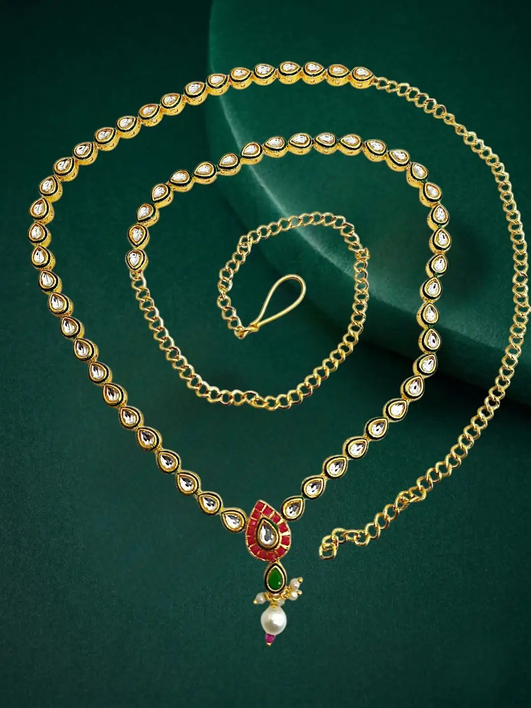 Gold Plated Kundan Embellished Waist Chain Kamarbandh