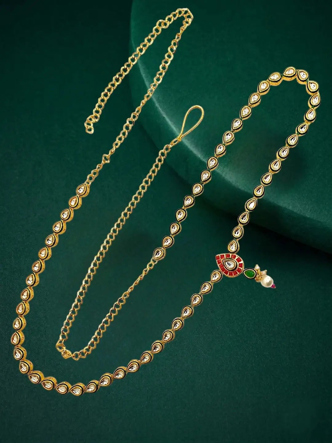 Gold Plated Kundan Embellished Waist Chain Kamarbandh