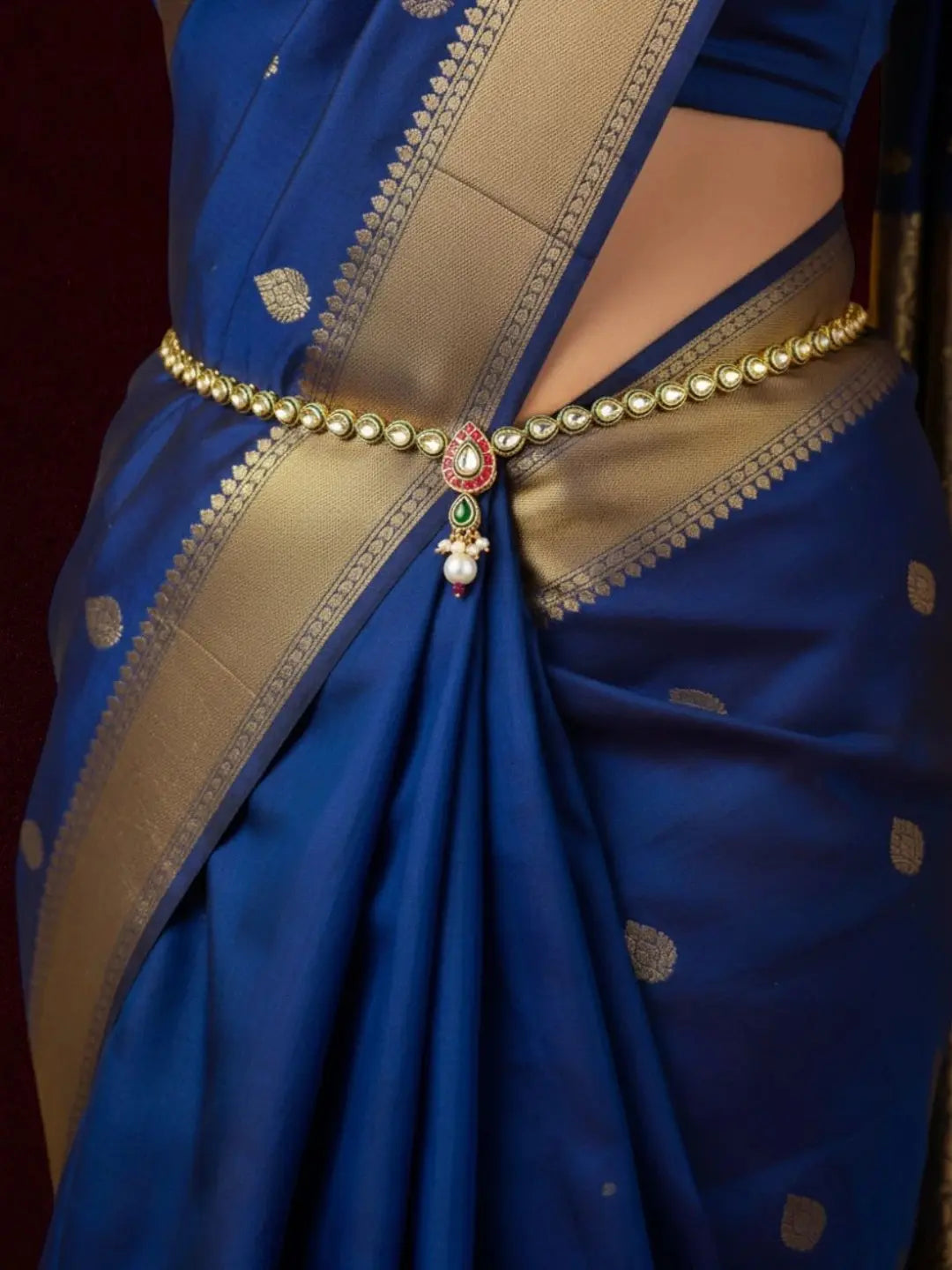 Gold Plated Kundan Embellished Waist Chain Kamarbandh