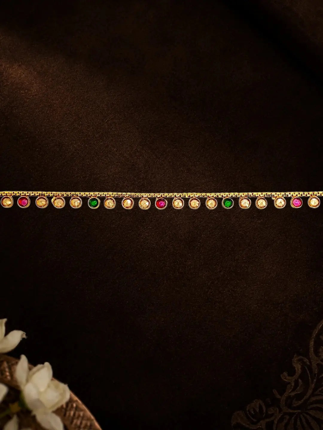 Gold Plated Multi Stone Waist Chain Kamarbandh