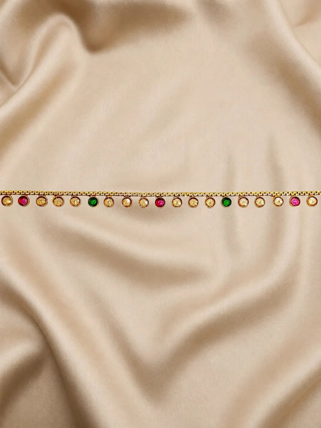 Gold Plated Multi Stone Waist Chain Kamarbandh