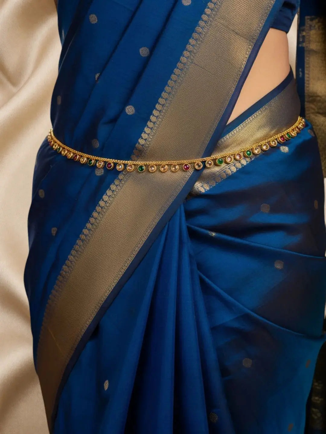 Gold Plated Multi Stone Waist Chain Kamarbandh
