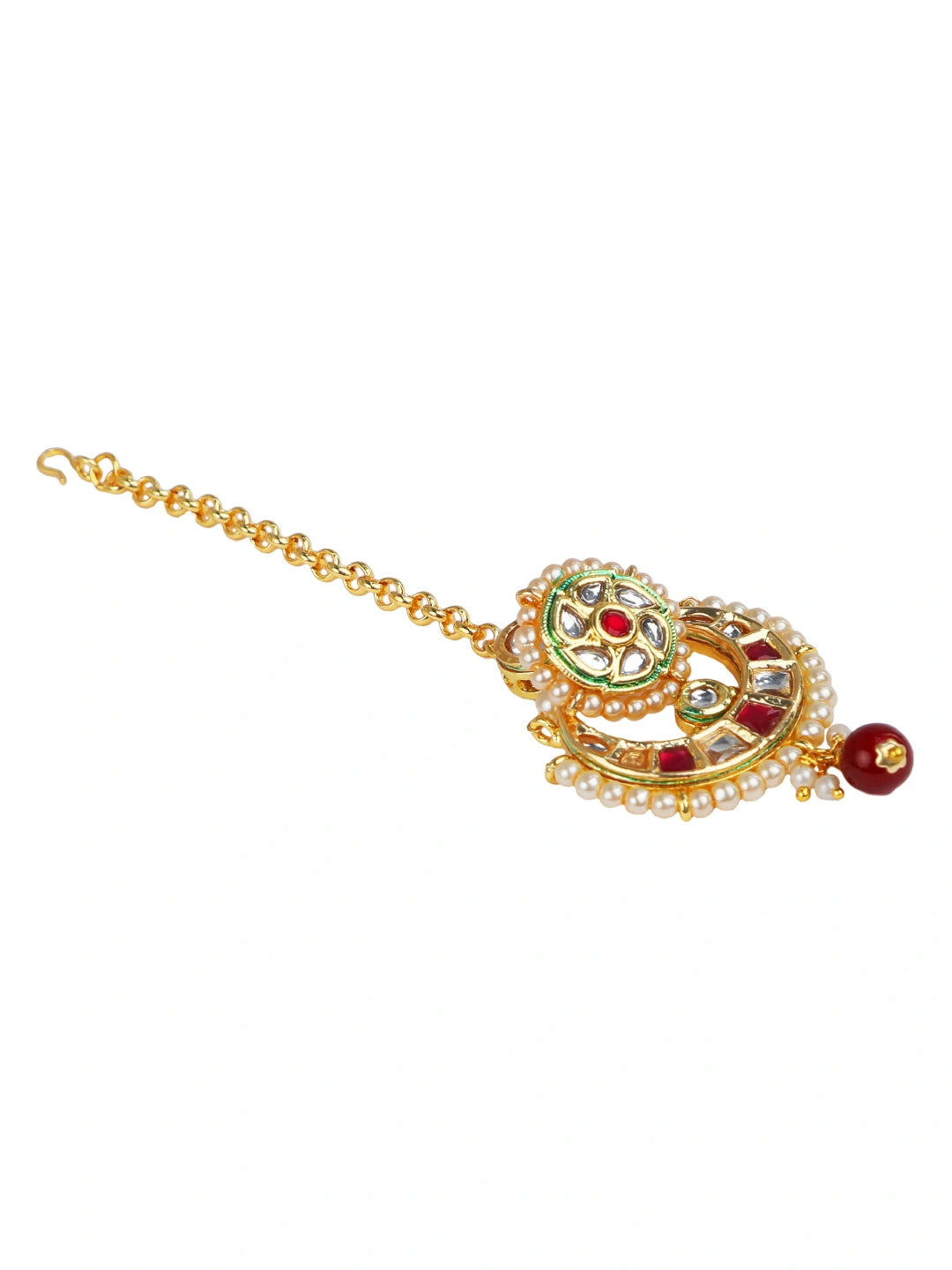 Rajasthani Gold plated Kundan Borla Maang tikka